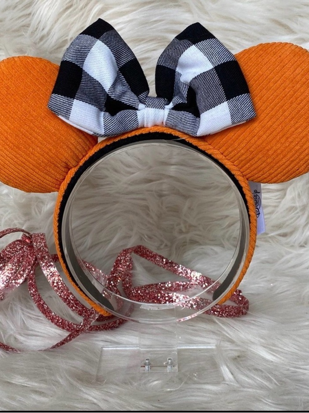 Disney Shanghai Minnie Mouse Orange Halloween Ears Headband